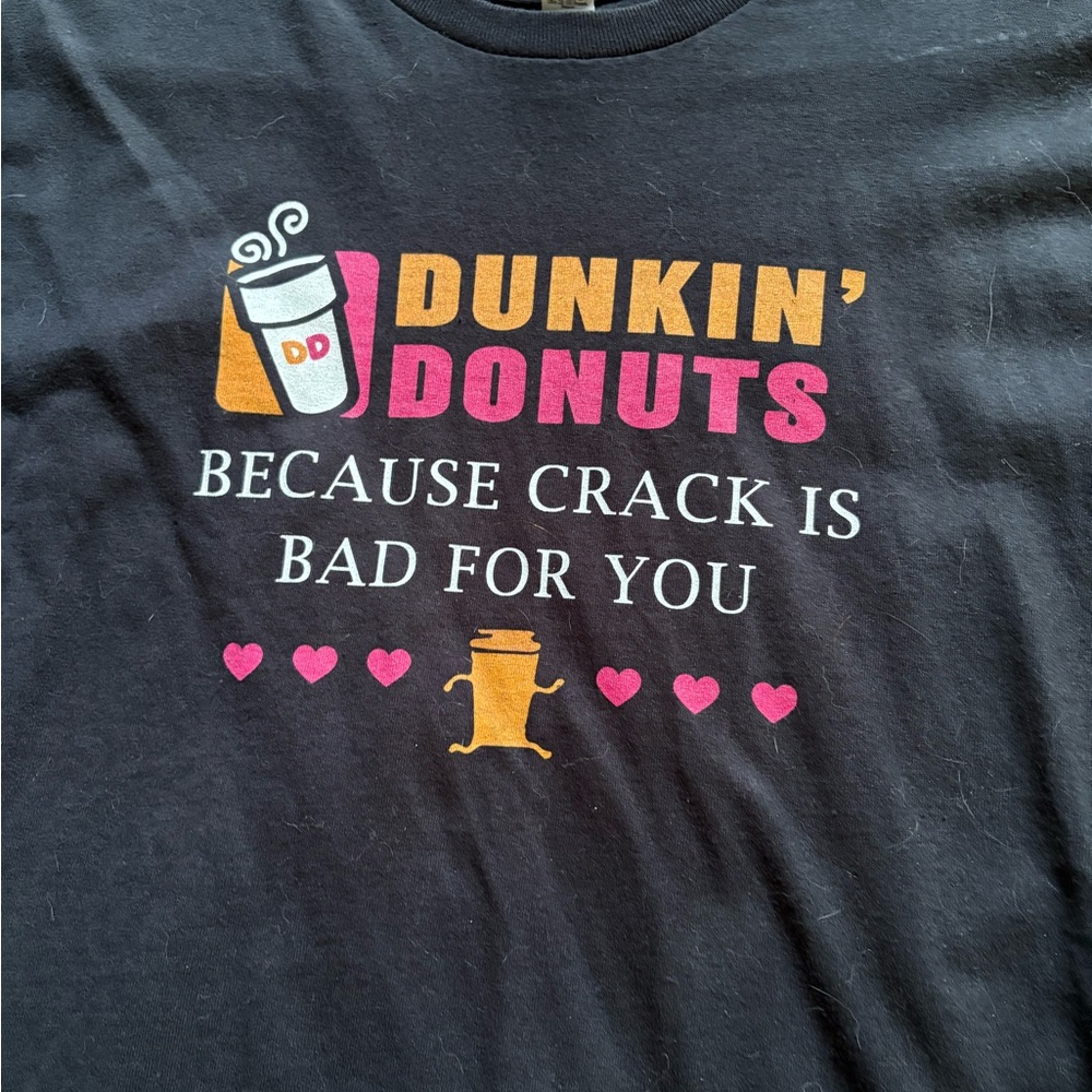 Funny Dunkin Themed Gildan Black Heavy Cotton Tee